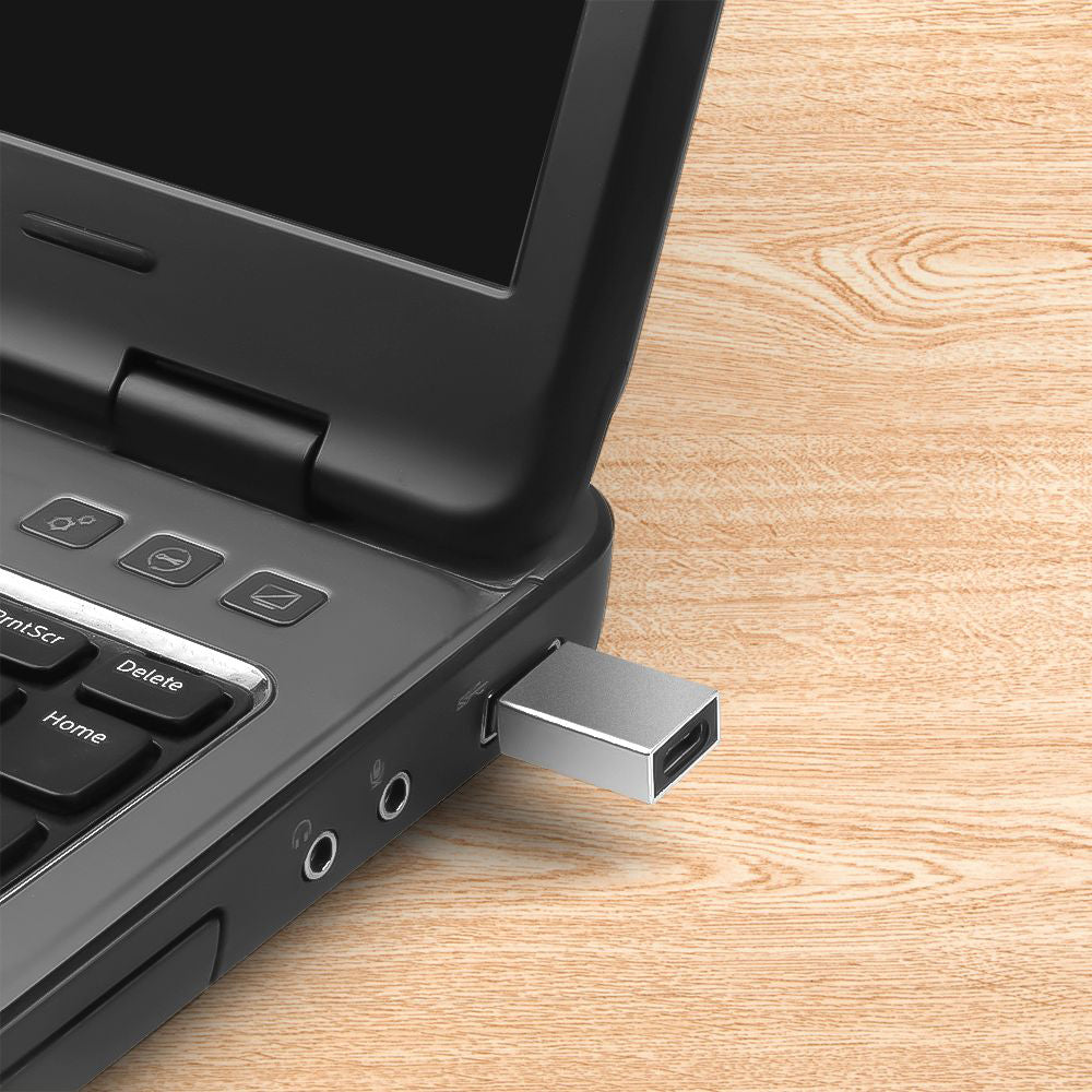 USB-C - USB-A Fixed, harmaa data- ja latausadapteri