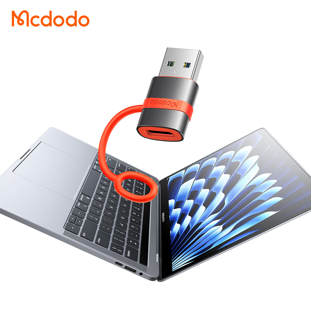 USB-C - USB-A -datan ja latauksen sovitin McDodo OT-3800, Harmaa