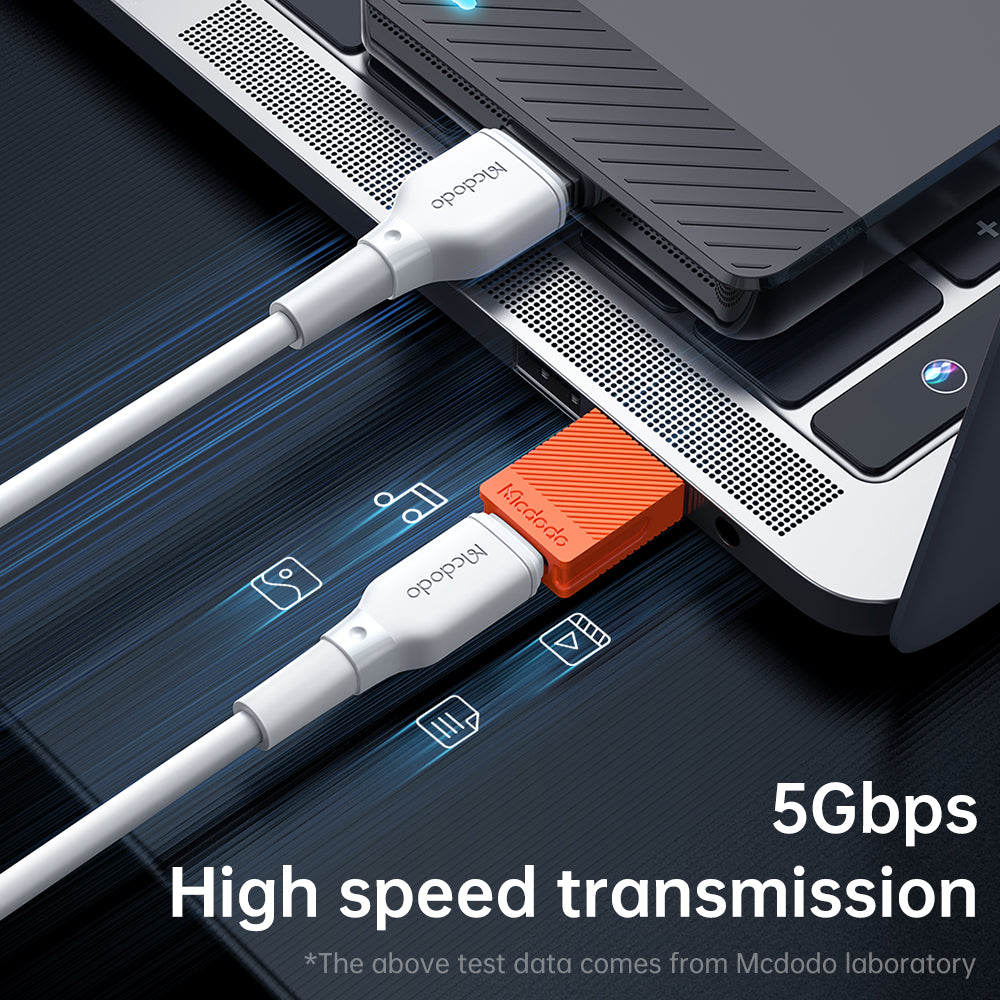 USB-C - USB-A -datan ja latauksen sovitin McDodo OT-6550, Oranssi