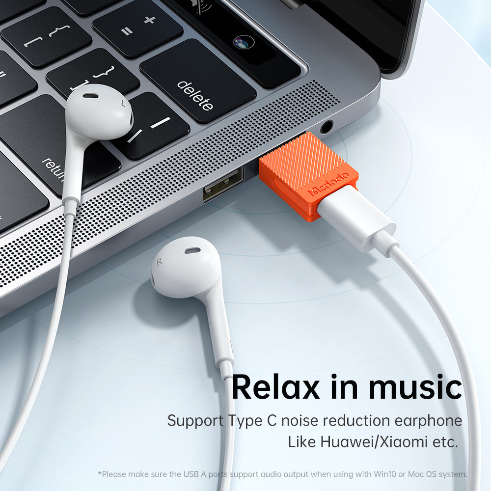 USB-C - USB-A -datan ja latauksen sovitin McDodo OT-6550, Oranssi