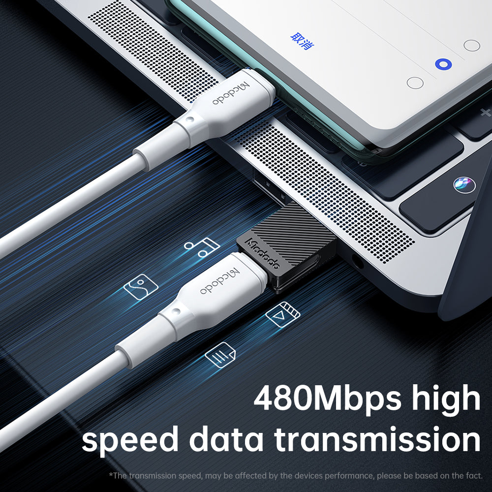 USB-C - USB-A -tiedonsiirto- ja latausadapteri McDodo OT-6970, Musta