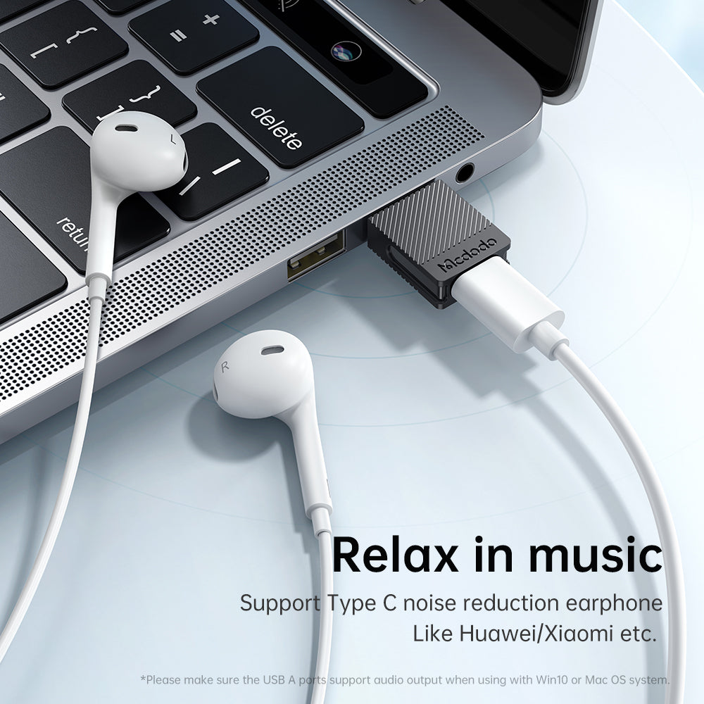 USB-C - USB-A -tiedonsiirto- ja latausadapteri McDodo OT-6970, Musta