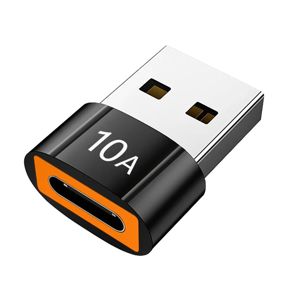 USB-C - USB-A Techsuit A7 HyperPort -datan ja latauksen sovitin, Musta Oranssi