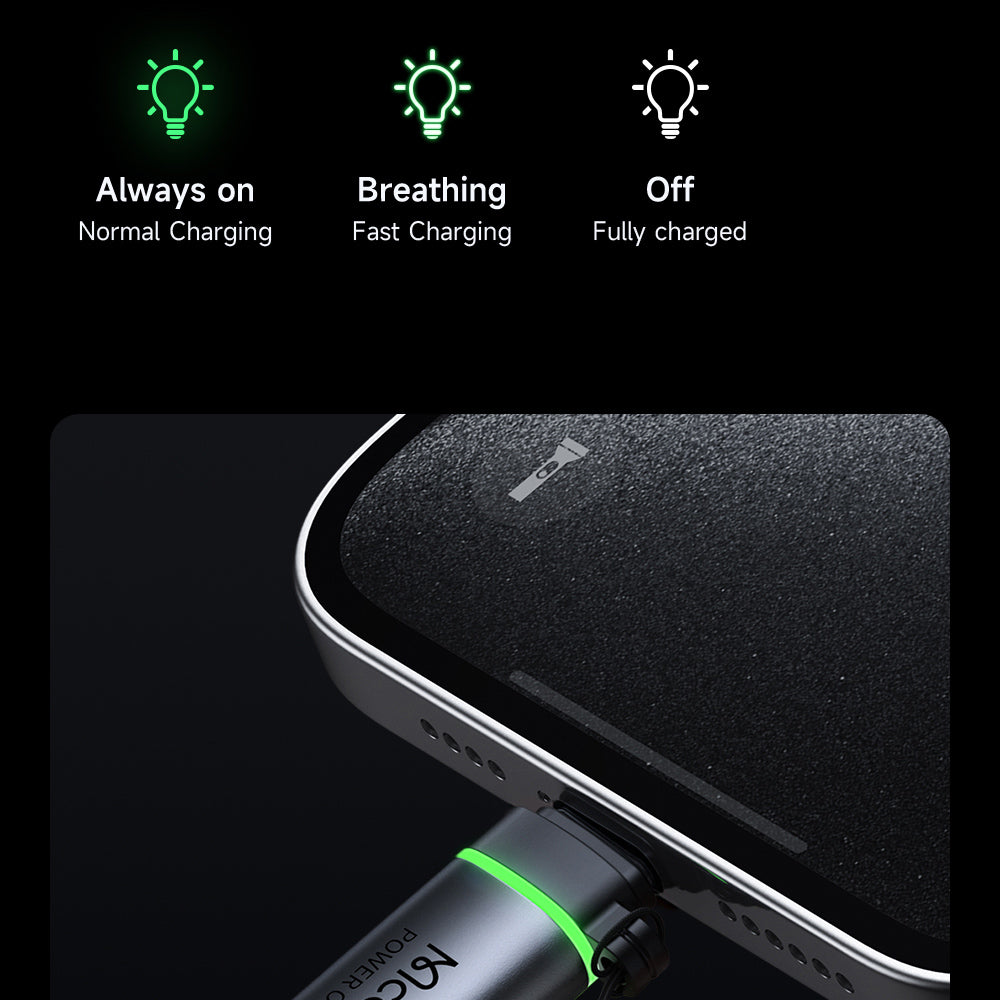 USB-C - USB-C McDodo OT-2450 Power Off -data- ja latausadapteri, Musta