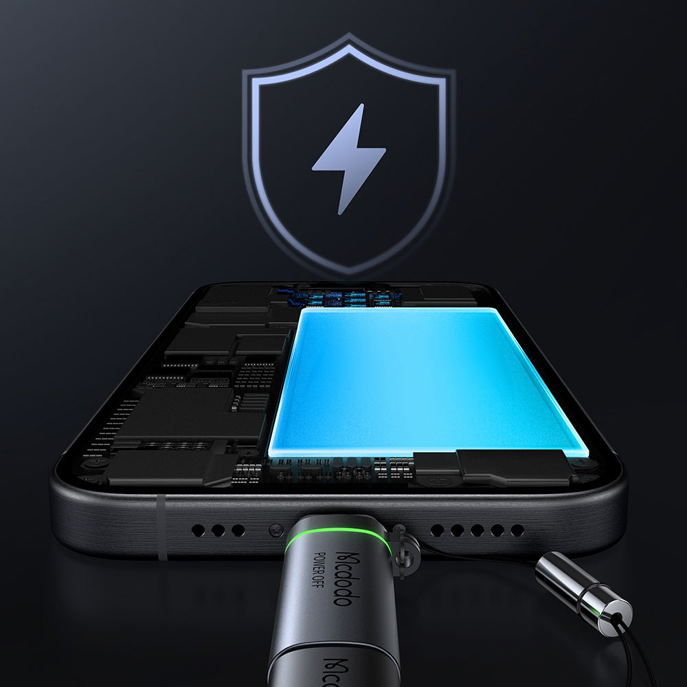 USB-C - USB-C McDodo OT-2450 Power Off -data- ja latausadapteri, Musta