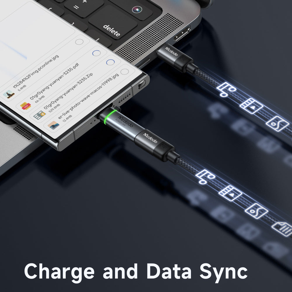 USB-C - USB-C McDodo OT-2450 Power Off -data- ja latausadapteri, Musta