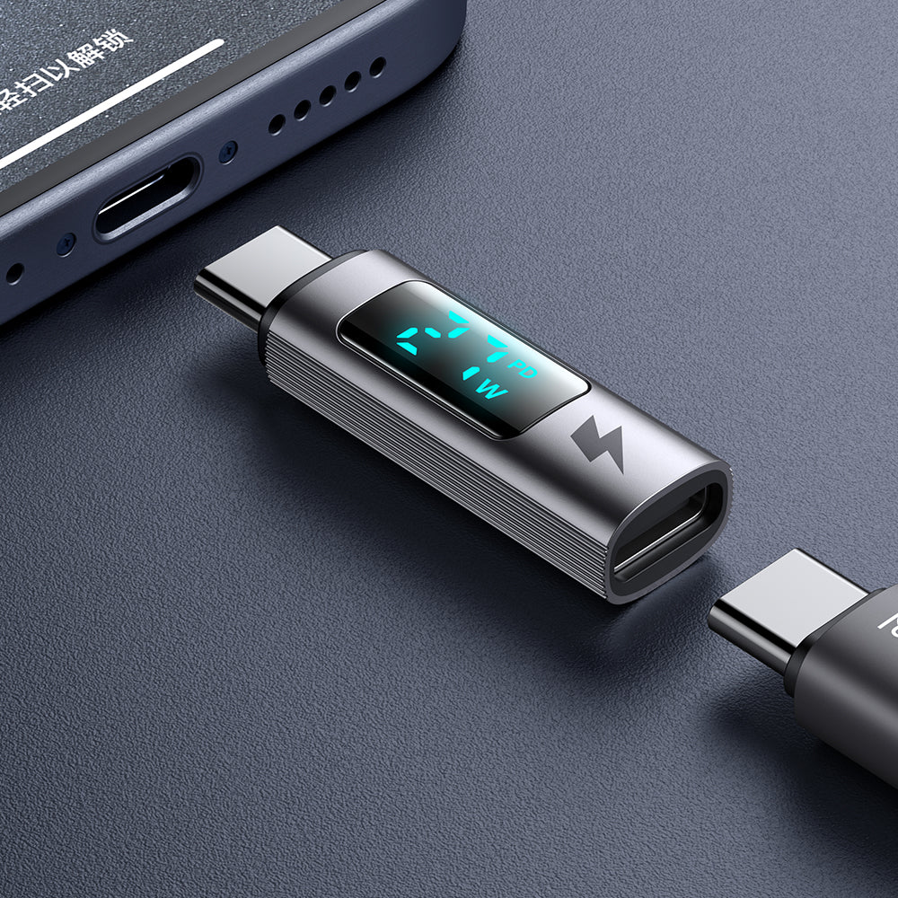 USB-C - USB-C McDodo OT-6090 Wales Display -data- ja latausadapteri, Musta