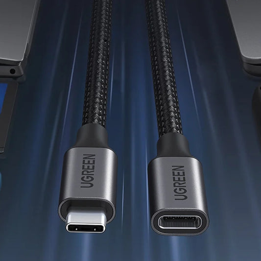 UGREEN US372 (45191) USB-C jatkokaapeli, 1m, Musta