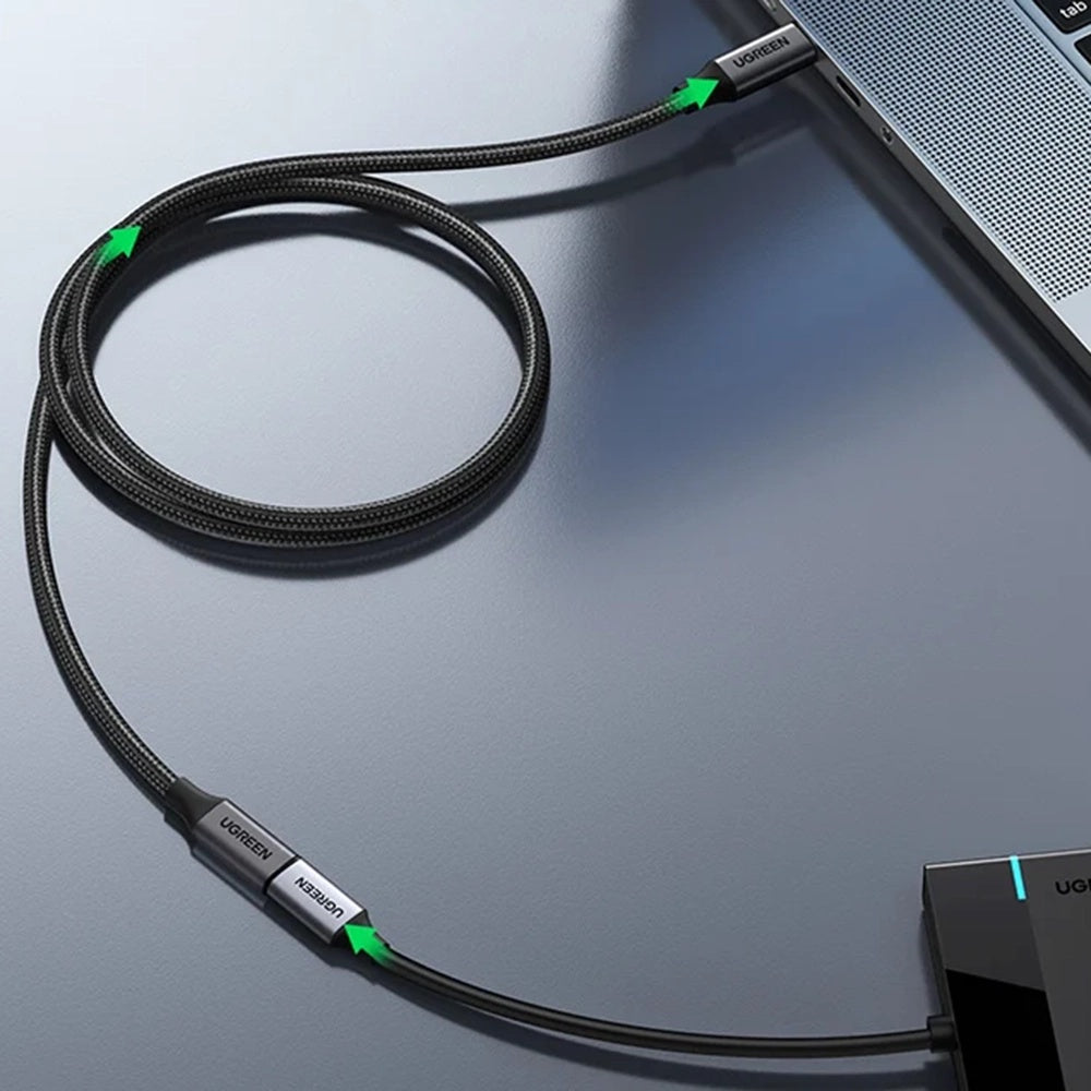 UGREEN US372 (45191) USB-C jatkokaapeli, 1m, Musta