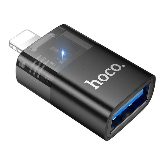 OTG Lightning - USB-A -sovitin HOCO UA36, Musta