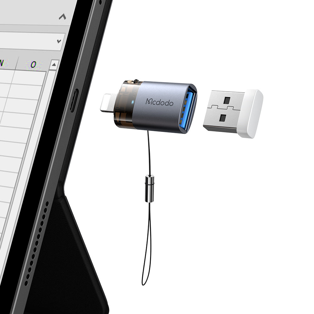 OTG Lightning - USB-A McDodo OT-7390 -adapteri, Musta