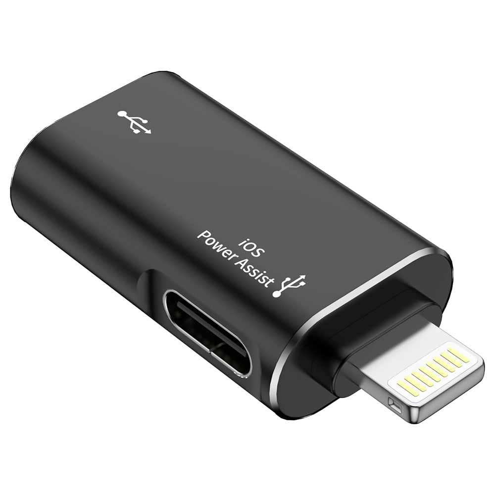 OTG Lightning - USB-A Techsuit A18 AluVoltX -sovitin, Musta