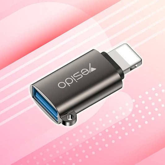 OTG Lightning - USB-A Yesido GS14 -sovitin, Musta