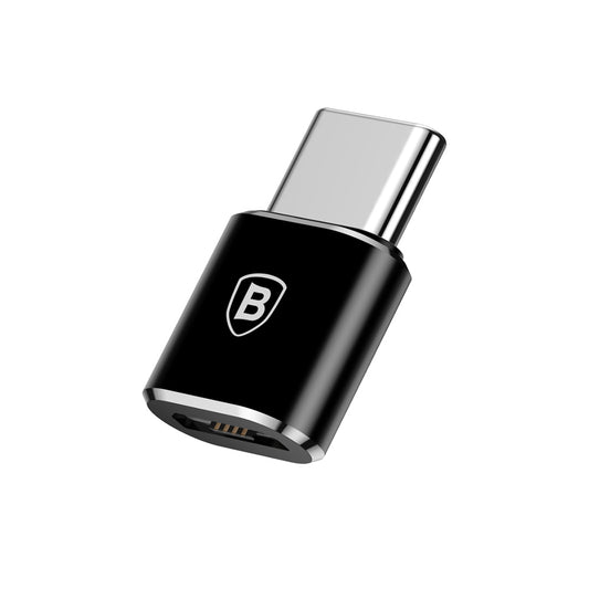 Baseus microUSB - USB-C data- ja lataussovitin, musta CAMOTG-01
