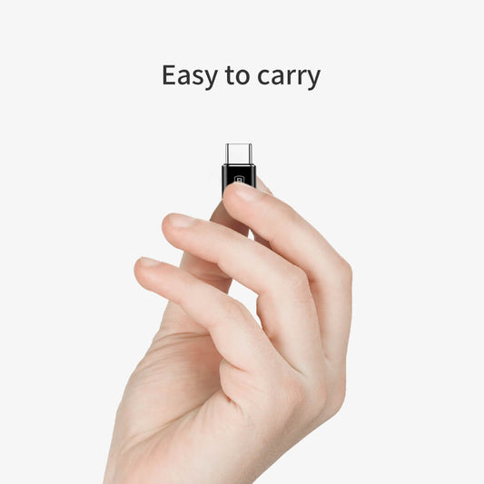 Baseus microUSB - USB-C data- ja lataussovitin, musta CAMOTG-01