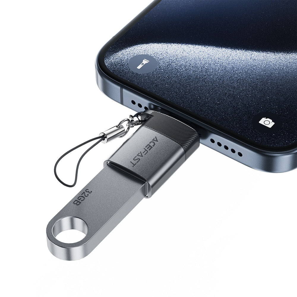 OTG USB-C to USB-A Acefast J7 Adapter, Gray
