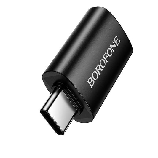 OTG USB-C - USB-A -sovitin Borofone BV26C, Musta