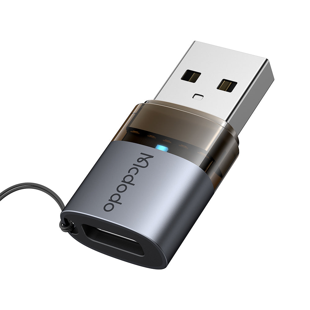 USB-C - USB-A McDodo OT-7580 -datan ja latauksen sovitin, Musta