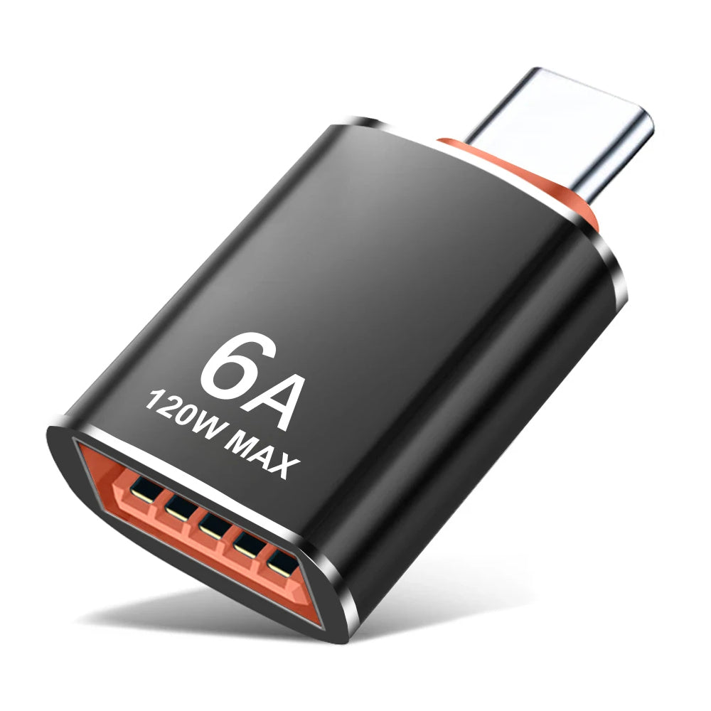OTG-sovitin USB-C - USB-A Techsuit A2 HyperPort, Musta Oranssi