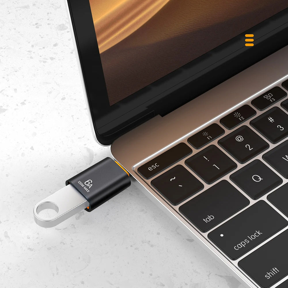 OTG-sovitin USB-C - USB-A Techsuit A2 HyperPort, Musta Oranssi