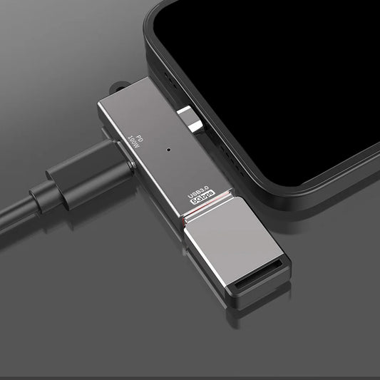 OTG-sovitin USB-C - USB-A Techsuit A21, Harmaa