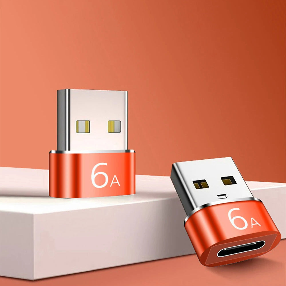 USB-C - USB-A Techsuit A4 HyperPort -datan ja latauksen sovitin, Musta Oranssi