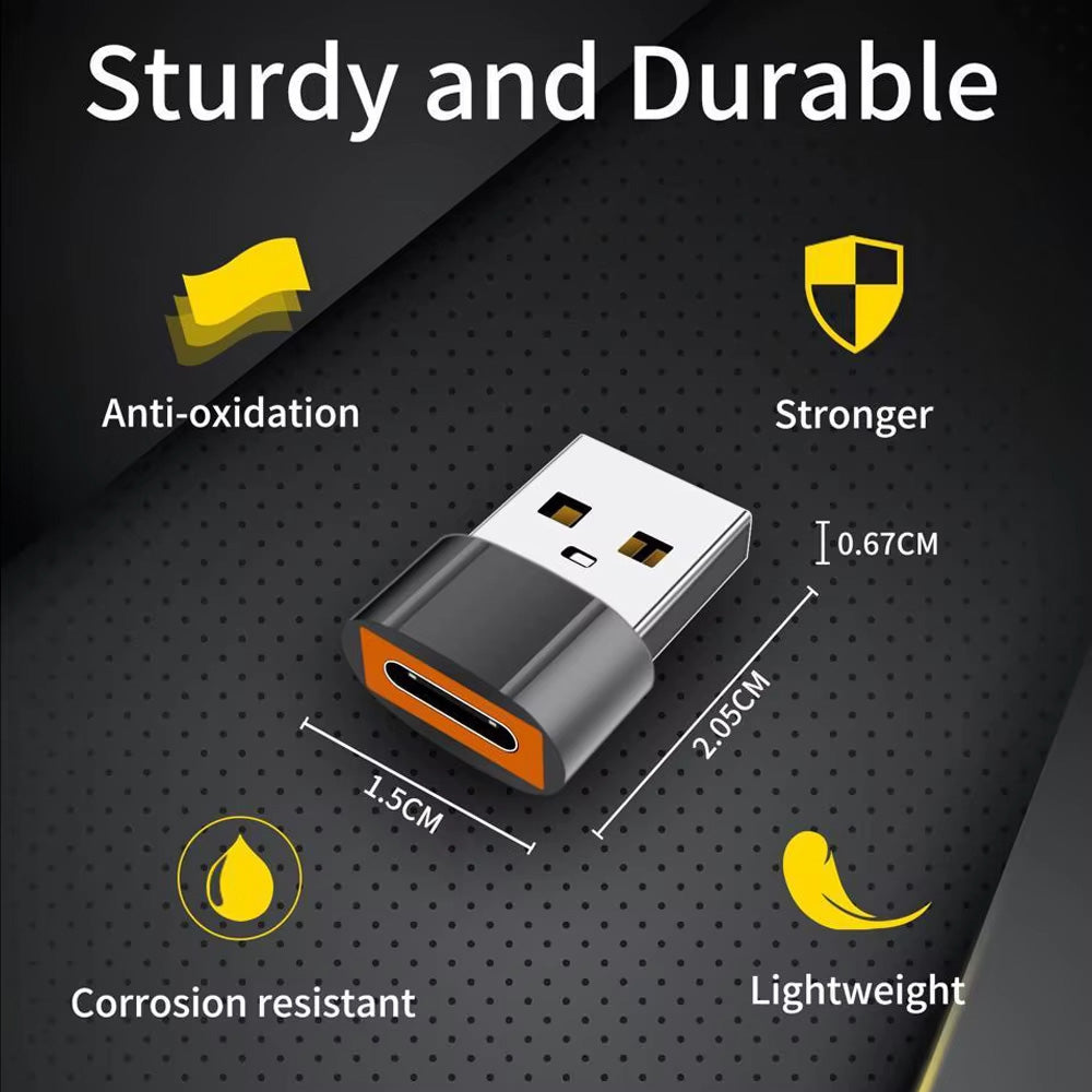 USB-C - USB-A Techsuit A4 HyperPort -datan ja latauksen sovitin, Musta Oranssi