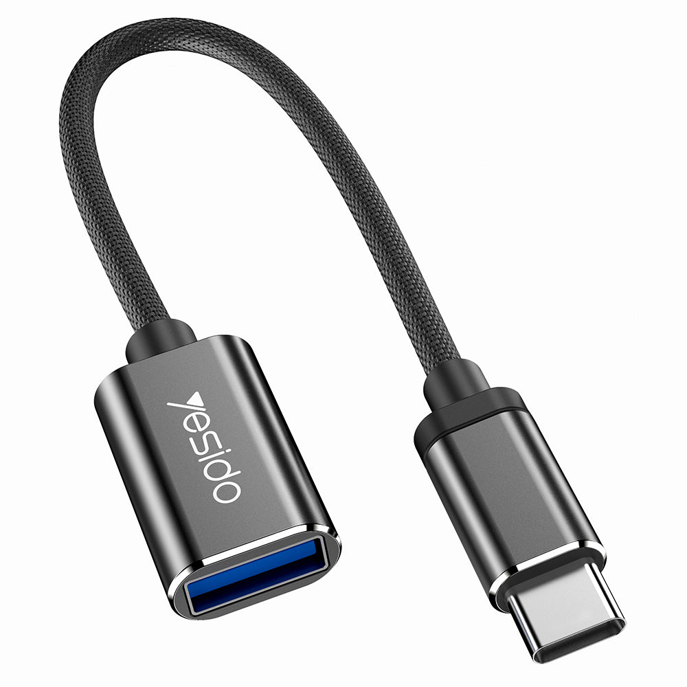 OTG-sovitin USB-C - USB-A Yesido GS01, Musta