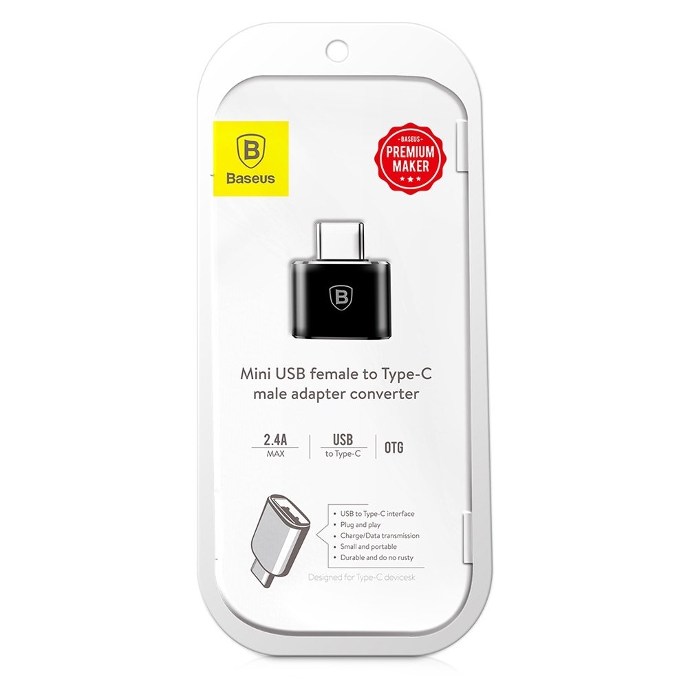 OTG-sovitin USB-C - USB-A Baseus, Musta CATOTG-01