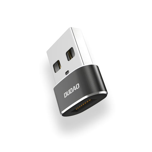 USB-C ja USB-A data- ja lataussovitin Dudao L16AC, musta