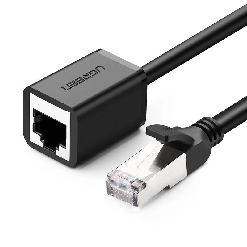 UGREEN NW112 Verkkojatkojohto, RJ45 - RJ45, 1m, Musta