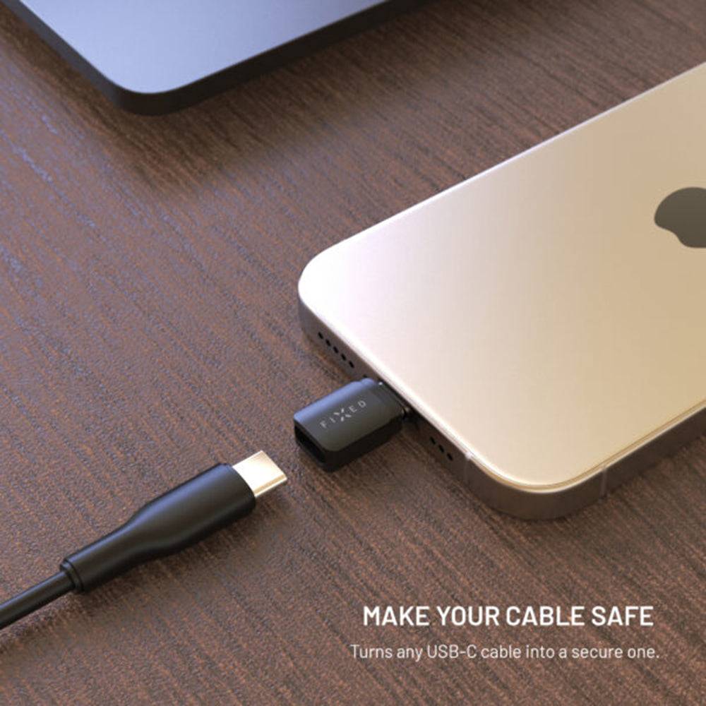 USB-sovitin, Data Lock Fixed, USB-A / USB-C, 2in1, Musta