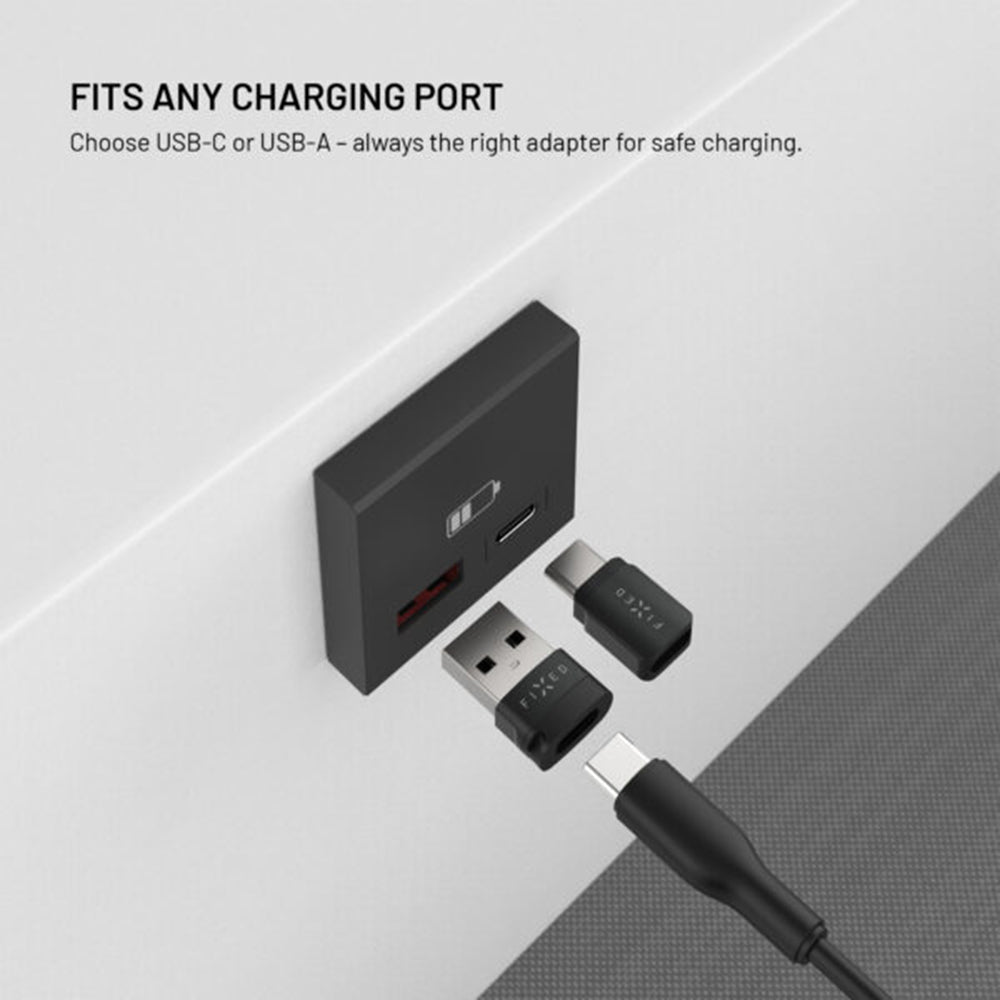 USB-sovitin, Data Lock Fixed, USB-A / USB-C, 2in1, Musta