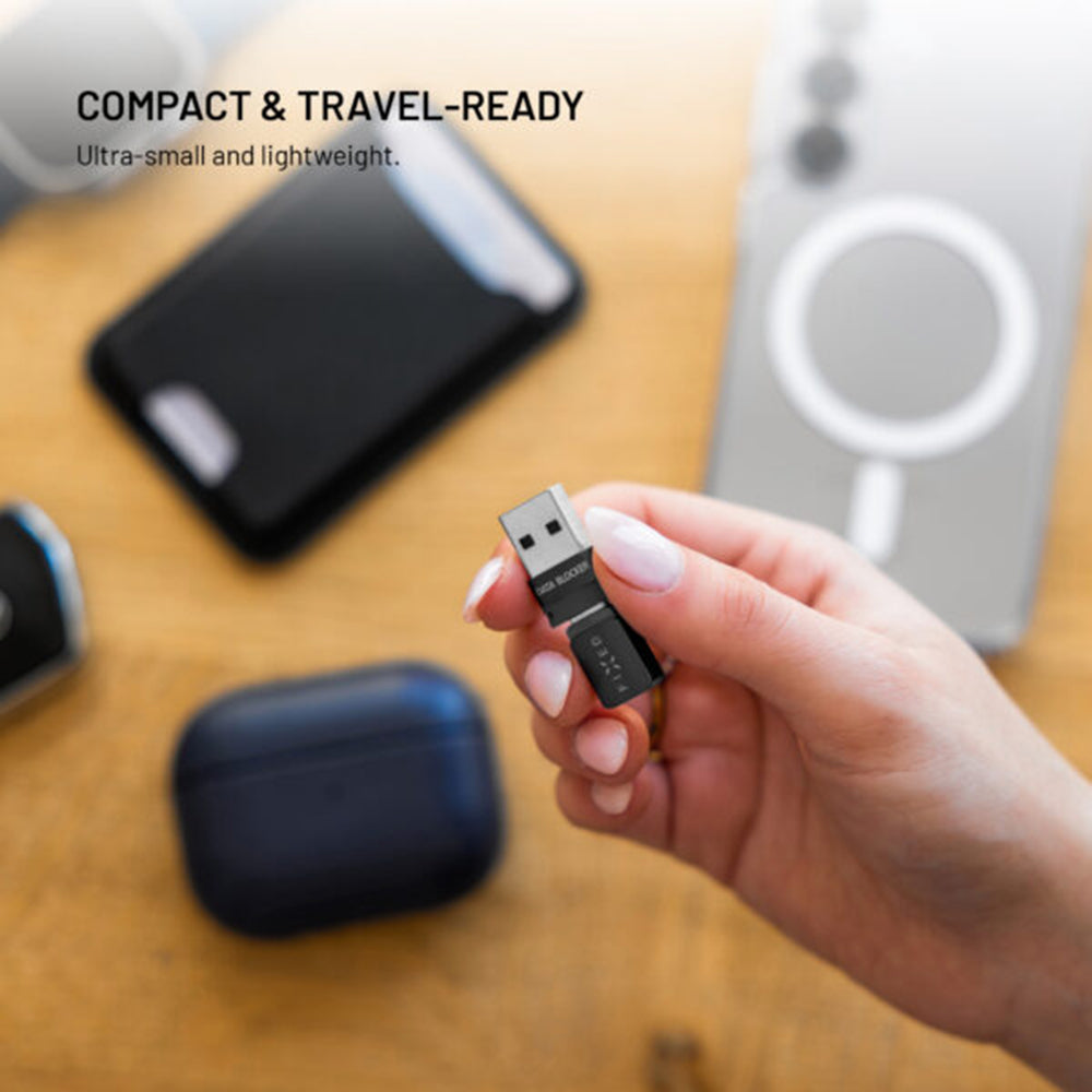 USB-sovitin, Data Lock Fixed, USB-A / USB-C, 2in1, Musta