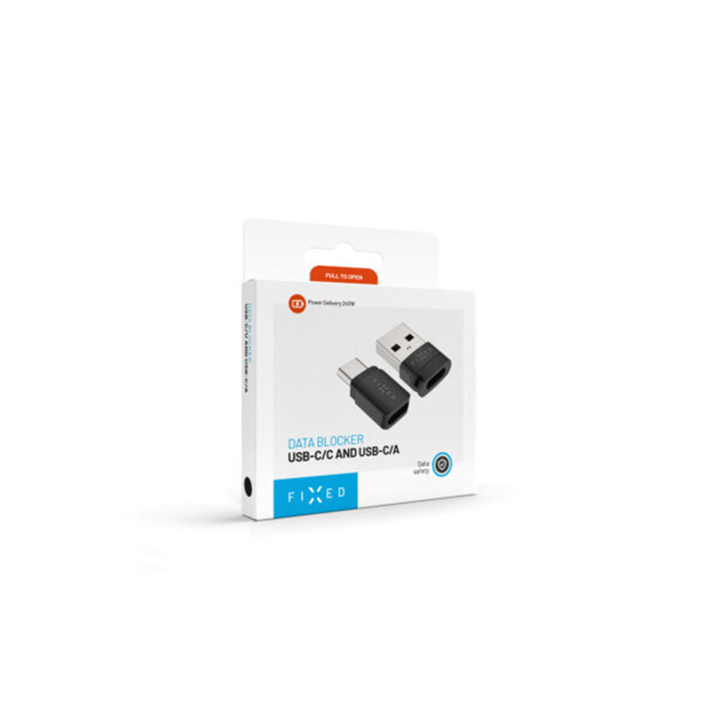 USB-sovitin, Data Lock Fixed, USB-A / USB-C, 2in1, Musta