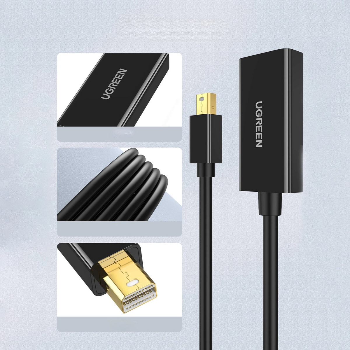 UGREEN MD112 Videoadapteri, MiniDisplayPort - HDMI, 4K, Musta