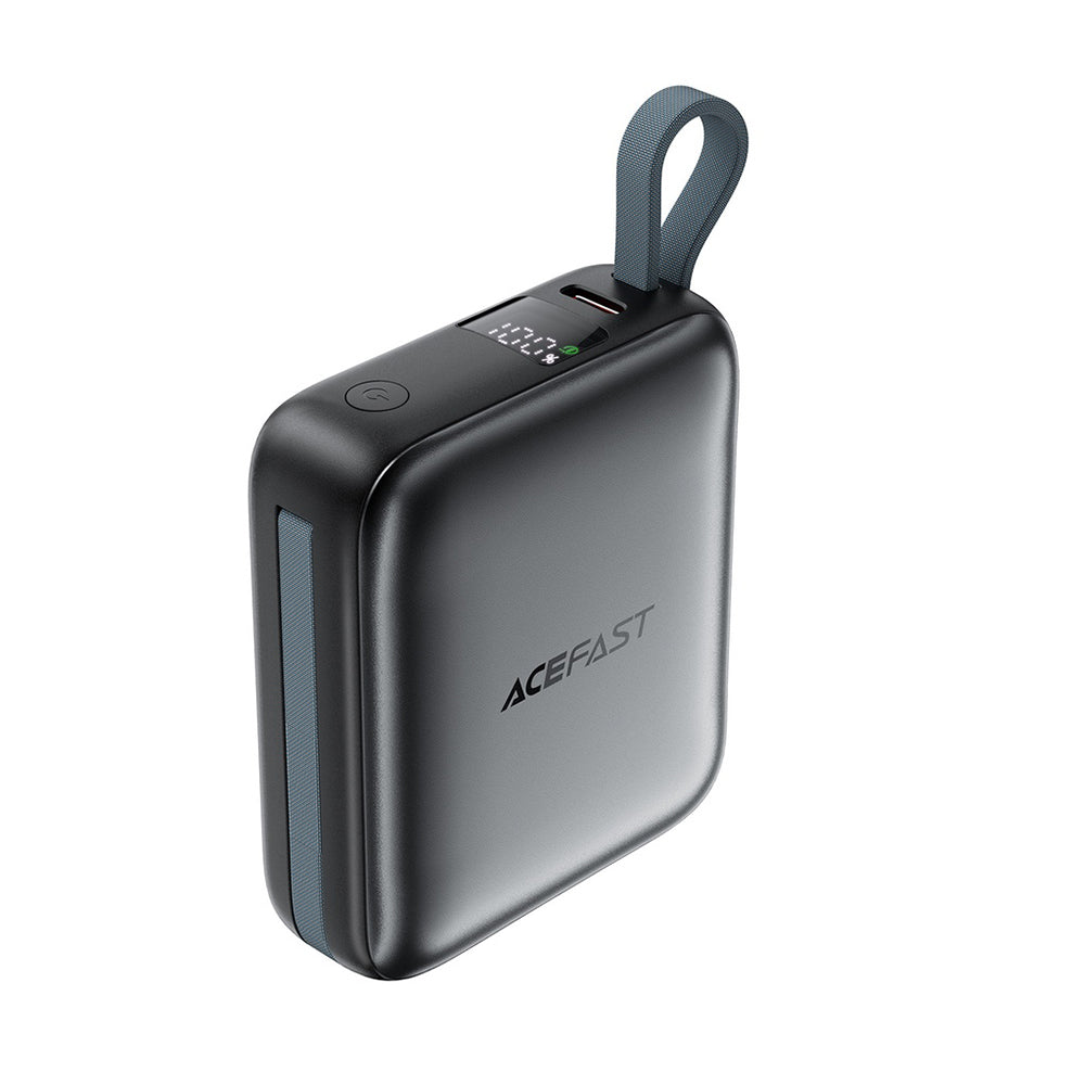 Ulkoinen akku Acefast M23, 10000mAh, 22.5W, QC + PD, 1 x Lightning - 2 x USB-C, Harmaa