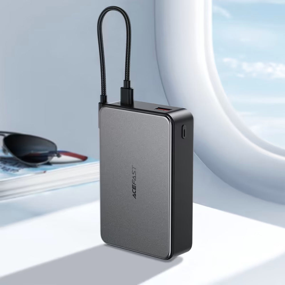 Acefast M29 ulkoinen akku, 20000mAh, 22.5W, QC + PD, 1 x USB-A - 2 x USB-C, Musta