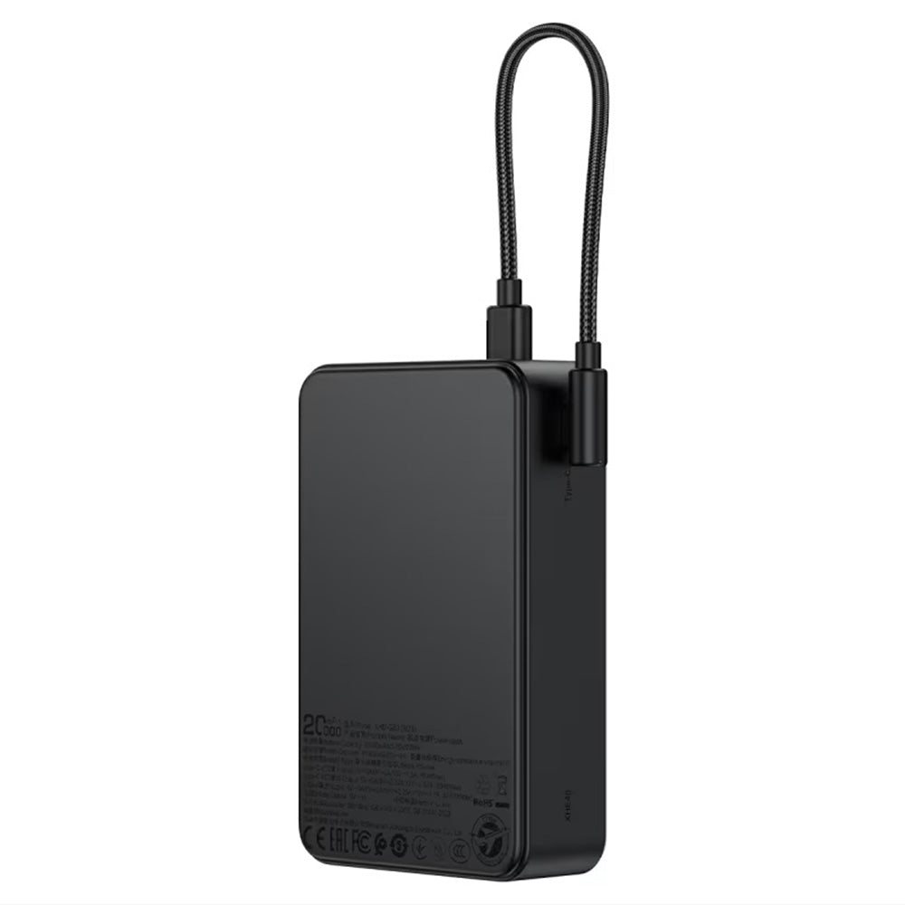 Acefast M29 ulkoinen akku, 20000mAh, 22.5W, QC + PD, 1 x USB-A - 2 x USB-C, Musta