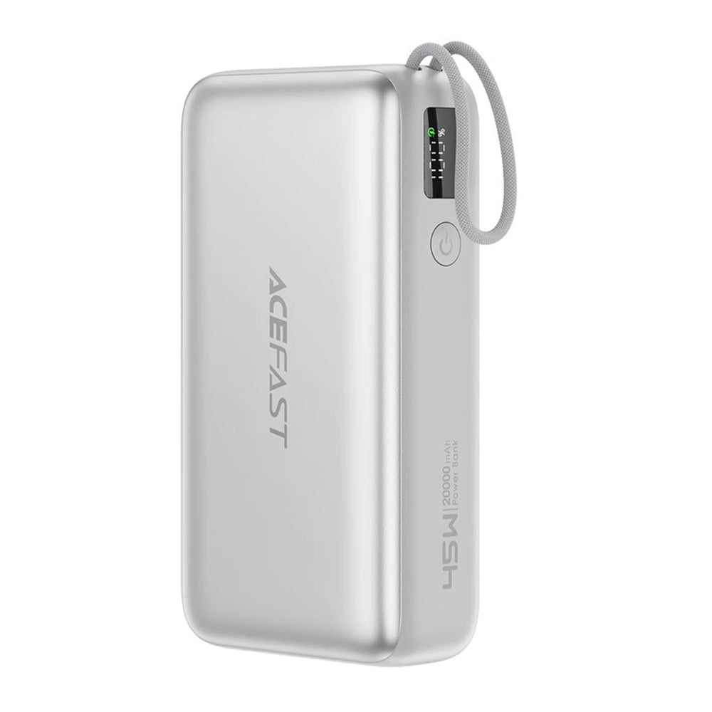 Ulkoinen akku Acefast M34, 20000mAh, 45W, QC + PD, 1 x USB-A - 2 x USB-C, Hopea