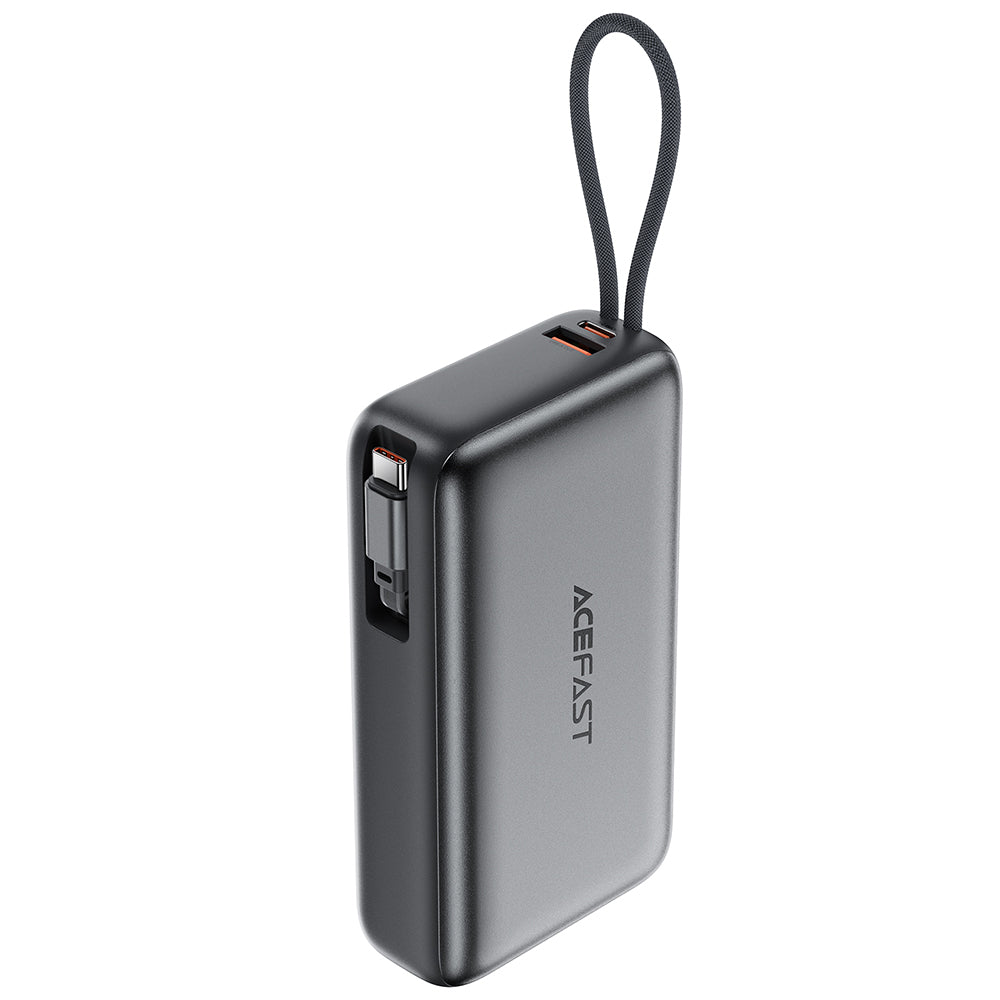 Ulkoinen akku Acefast M34, 20000mAh, 45W, QC + PD, 1 x USB-A - 2 x USB-C, Harmaa