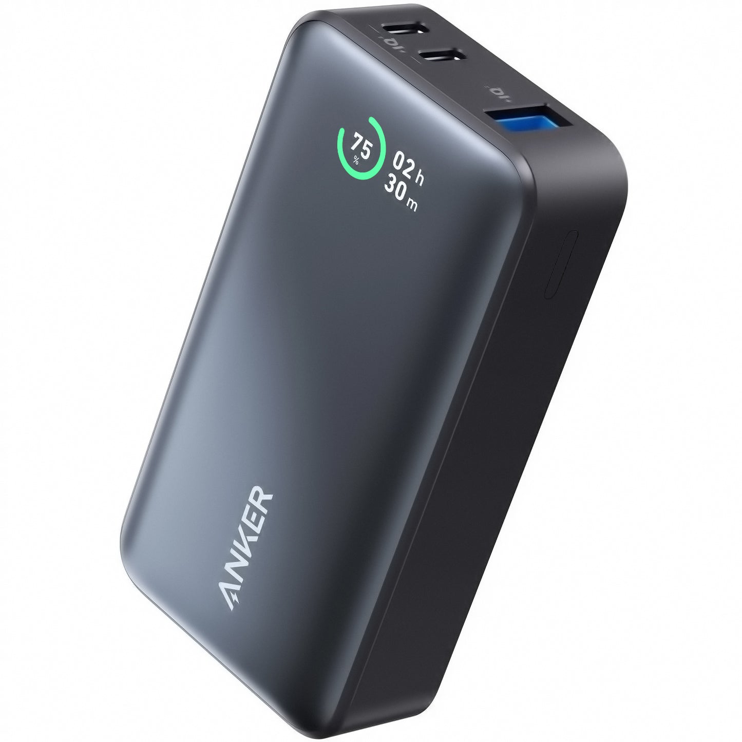 Anker 533 Ulkoinen Akku, 10000mAh, 30W, QC + PD, 1 x USB-A - 2 x USB-C, Musta A1256G11