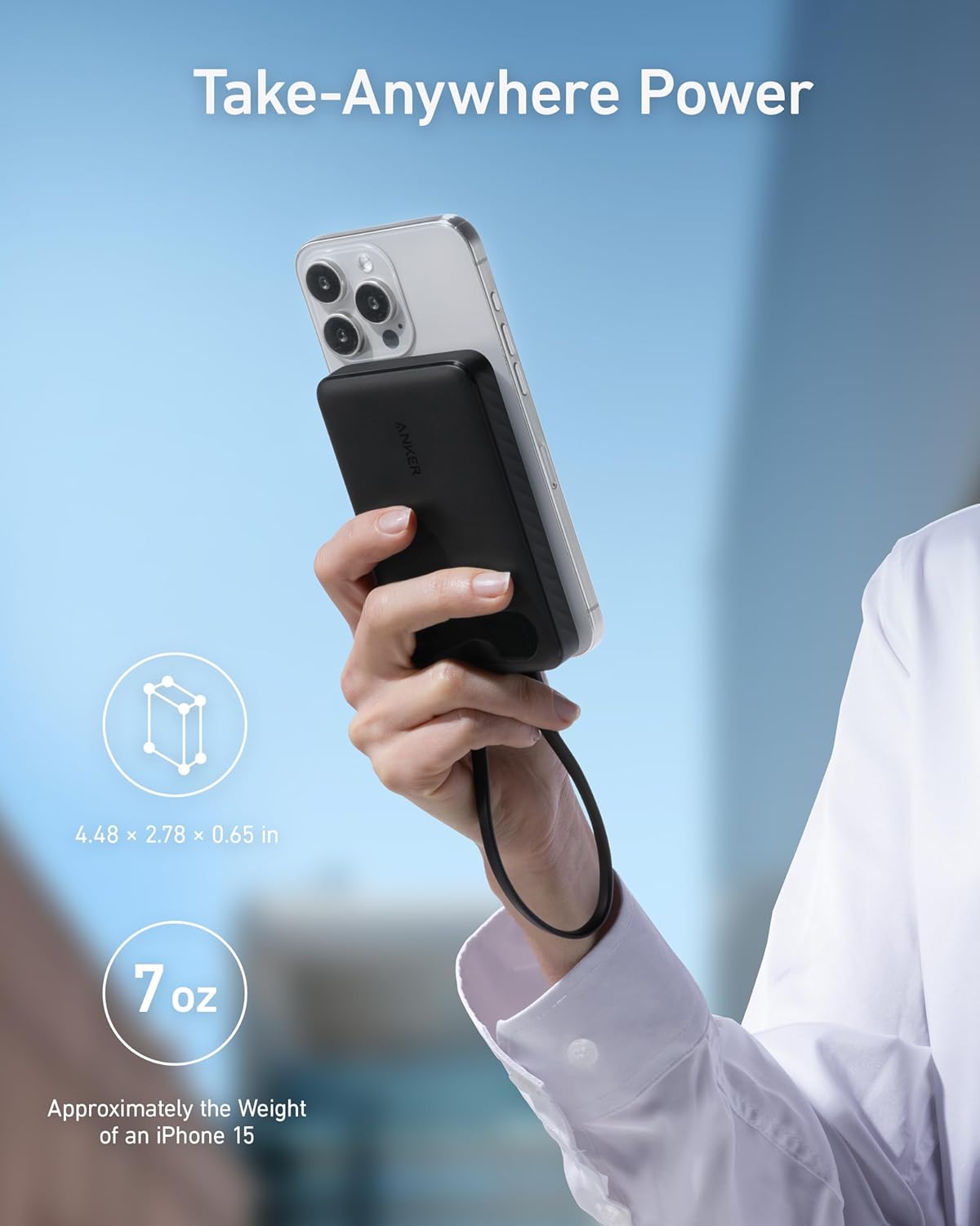 Anker PowerCore ulkoinen akku, 10000mAh, 22.5W, QC + PD, 1 x USB-A - 2 x USB-C, musta A1257G11