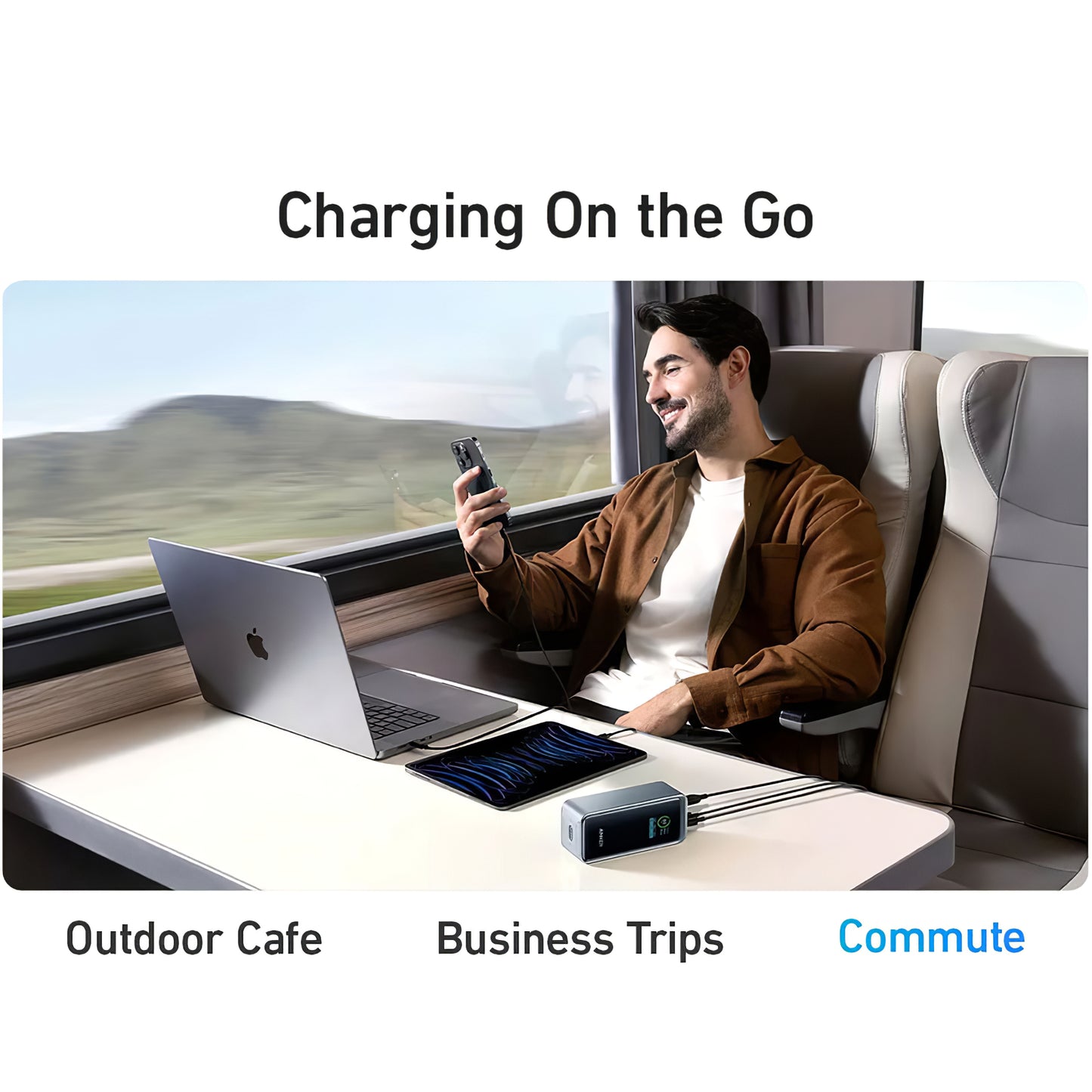 Anker Prime ulkoinen akku, 20000mAh, 200W, QC + PD, 1 x USB-A - 2 x USB-C, musta A1336011