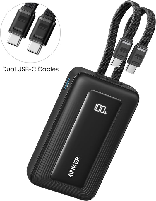 Anker Zolo Ulkoinen Akku, 10000mAh, 35W, QC + PD, 1 x USB-A - 2 x USB-C, Musta A1680H12