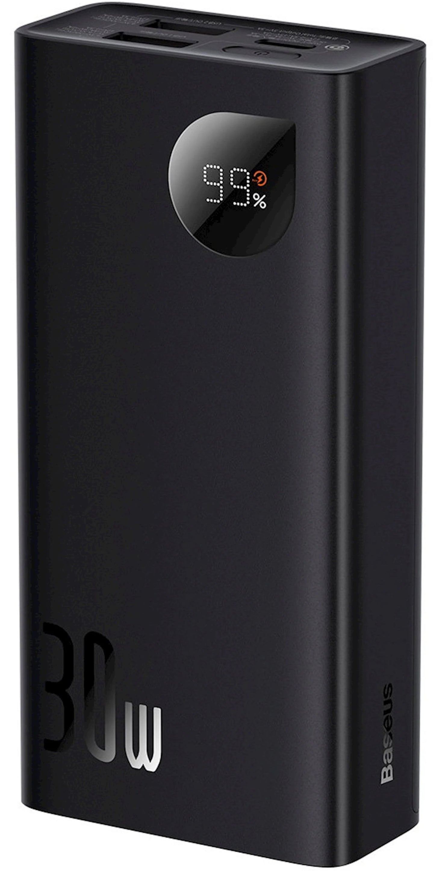Ulkoinen akku Baseus Adaman2, 10000mAh, 30W, QC + PD, 1 x USB-C - 2 x USB-A, Musta PPAD040101