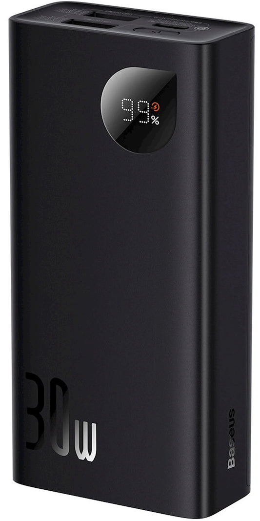 Ulkoinen akku Baseus Adaman2, 10000mAh, 30W, QC + PD, 1 x USB-C - 2 x USB-A, Musta PPAD040101