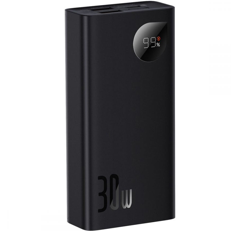 Ulkoinen akku Baseus Adaman2, 10000mAh, 30W, QC + PD, 1 x USB-C - 2 x USB-A, Musta PPAD040101