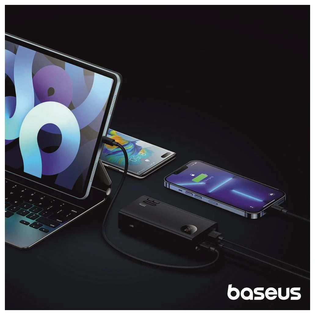 Ulkoinen akku Baseus Adaman2, 10000mAh, 30W, QC + PD, 1 x USB-C - 2 x USB-A, Musta PPAD040101