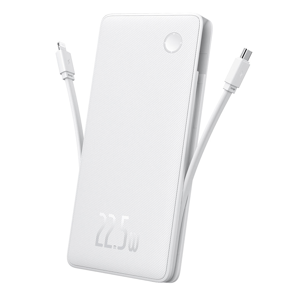 Baseus Airpow Lite ulkoinen akku, 10000mAh, 22.5W, QC + PD, 1 x Lightning - 1 x USB-A - 2 x USB-C, Valkoinen P10067501213-00